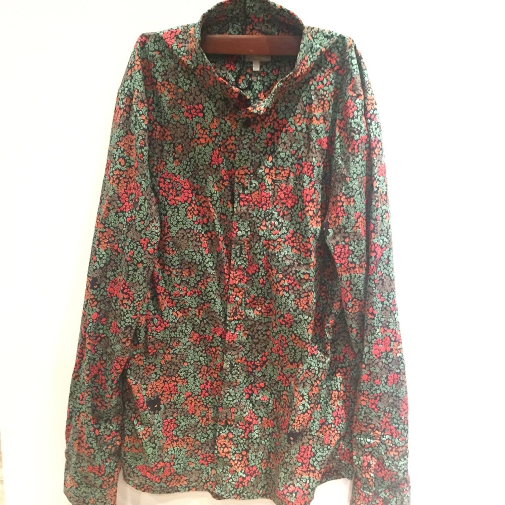 WESC cat jungle forest longsleeve flowers shirt
